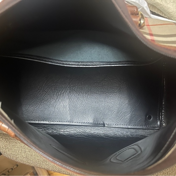 BURBERRY Classic Check Logo Canvas Leather Boston bag VINTAGE - Picture 5 of 7